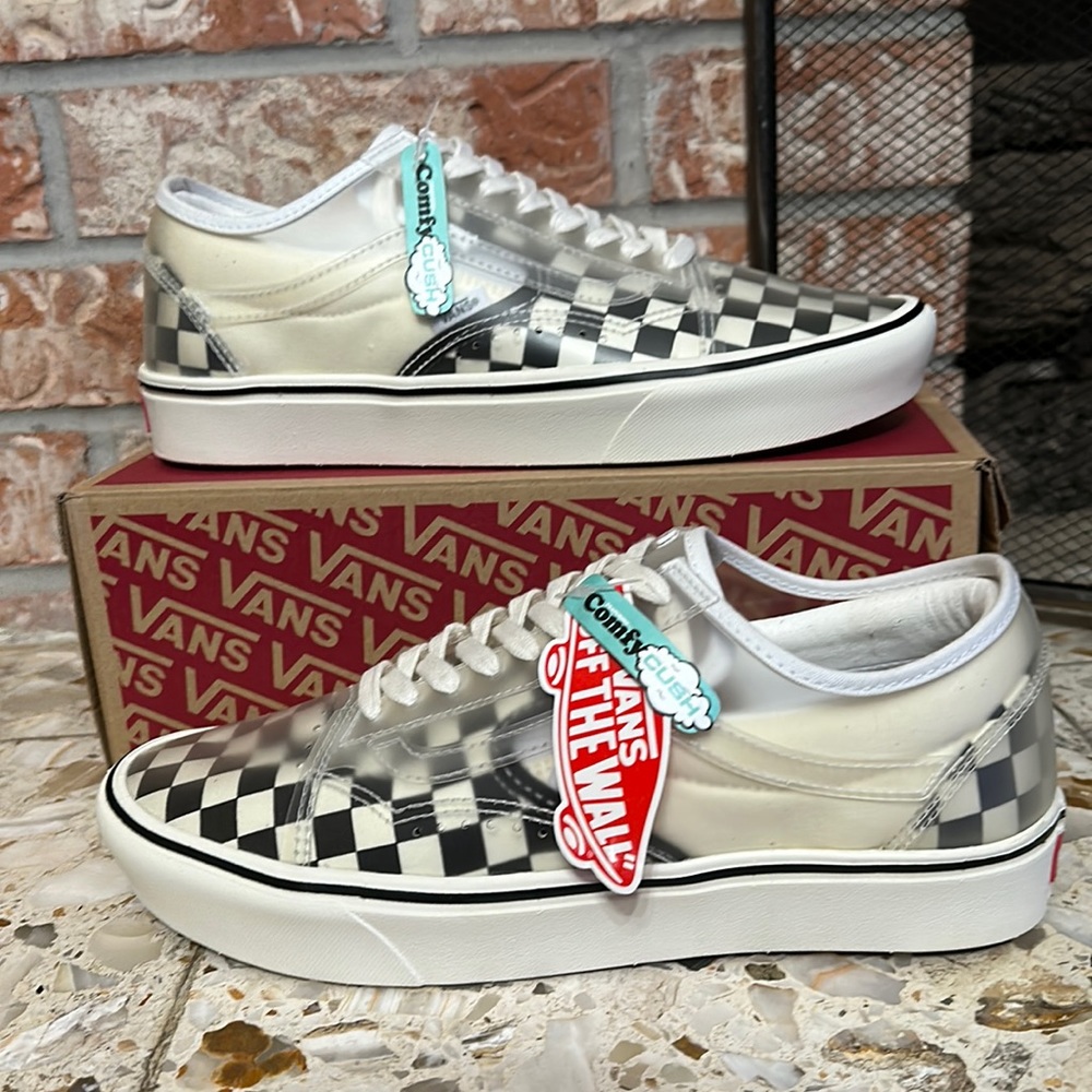 Vans comfy Cush slip on with transparent old skool women’s size 9 men’s size 7.5